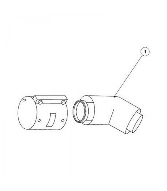 Отвод коаксиальный, алюминий, 45°, ? 80/125 мм Отвод коаксиальный, алюминий, 45°, ? 80/125 мм
